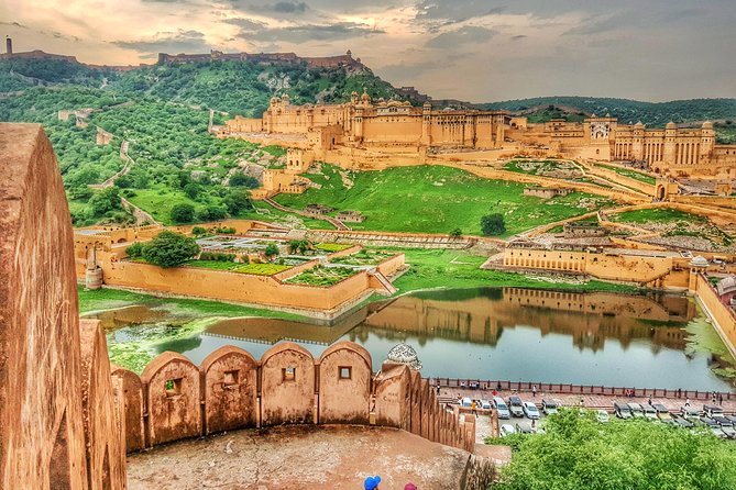 Jaipur city tour - Amber Fort: red sandstone, marble, and a real time block