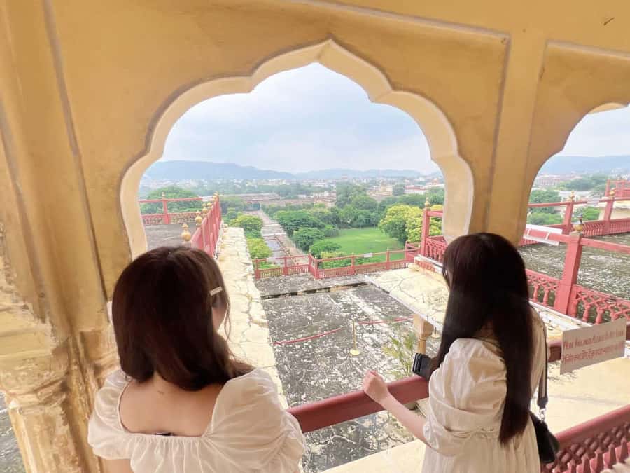 Jaipur: Heritage Evening Tour with Monkey Temple Sunset - Birla Temple and Rajasthan Vidhan Sabha: calm white stone, then glowing power