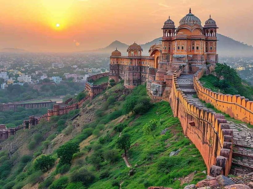 Jaipur: Private Full-Day City Tour with Car and Guide - Amber Fort on a hill: where your guide helps you slow down
