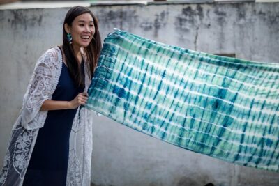 Private Natural Dye and Block Print Workshop with Lunch - Shibori Tie-Dye: making patterns using resistance
